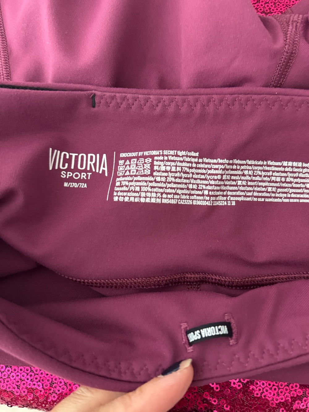2/for $20 🪩 VS SPORT Plum High-Waist Side Pocket Leggings (Women’s Medium) - Picture 10 of 13